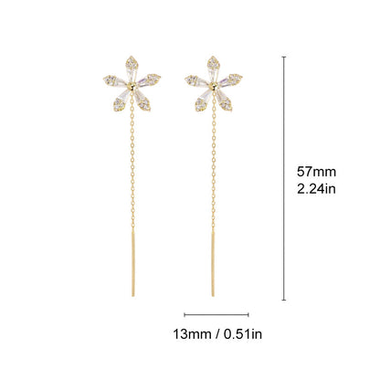 Sparkling Diamond Floral Stud Earrings