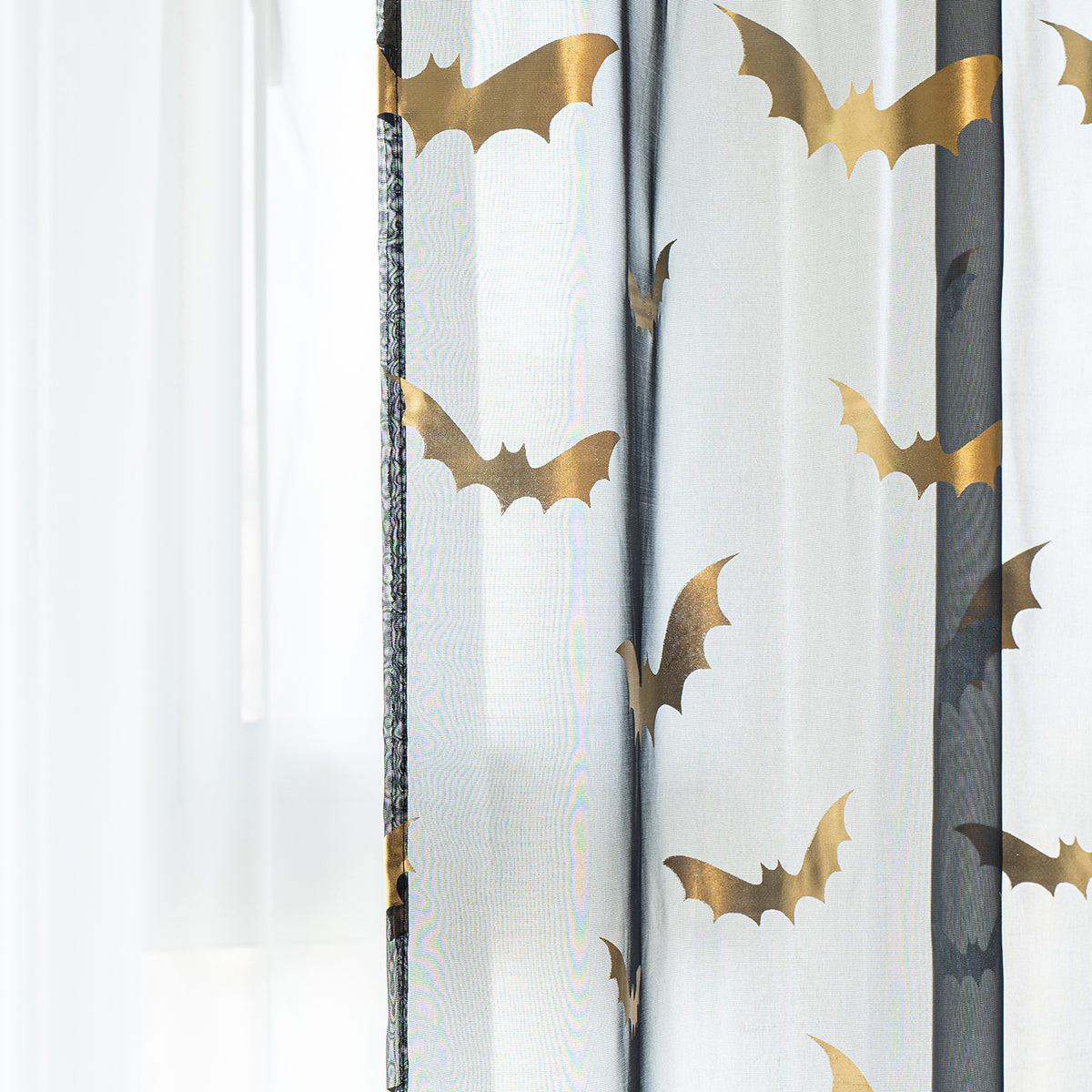 Delicate Bat Print Window Curtains