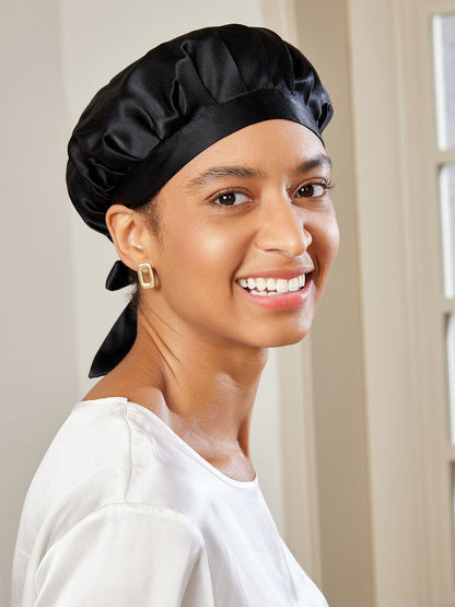 Soft Satin Sleep Bonnet with Tie