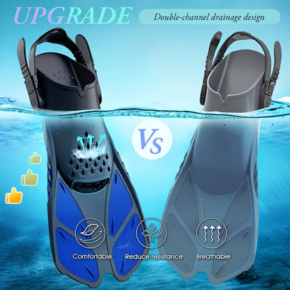 Compact Travel Snorkel Fins with Adjustable Heel