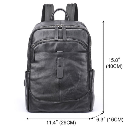 Premium Travel Leather Laptop Backpack