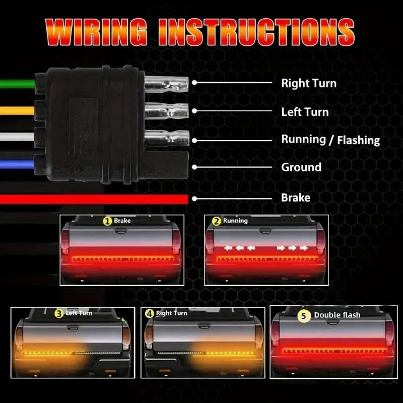 Fesara | 48-inch Dual Color LED Tail Light Strip – Ultra Bright Car Signal Light