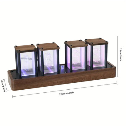 Vintage LED Clock with Wi-Fi and Wooden Finish
