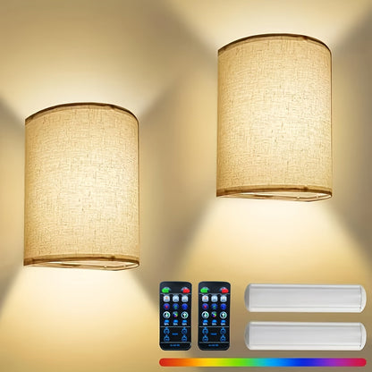 Bright Wireless LED Wall Sconces (2-Pack) - Fesara