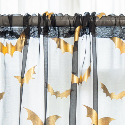 Delicate Bat Print Window Curtains