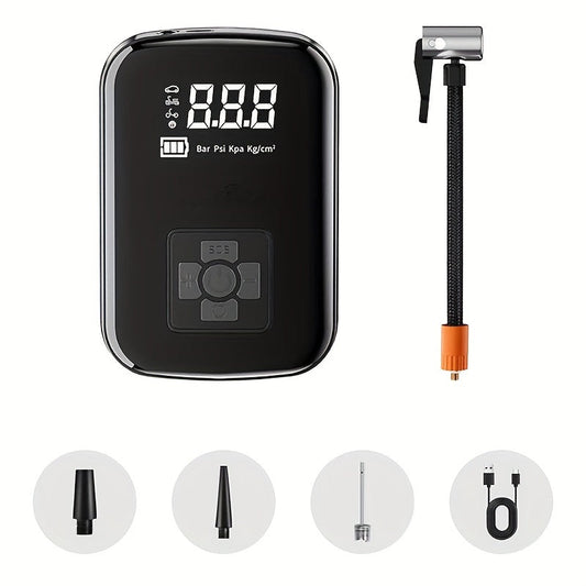 Compact Air Compressor with Digital Screen & LED Lamp - Fesara