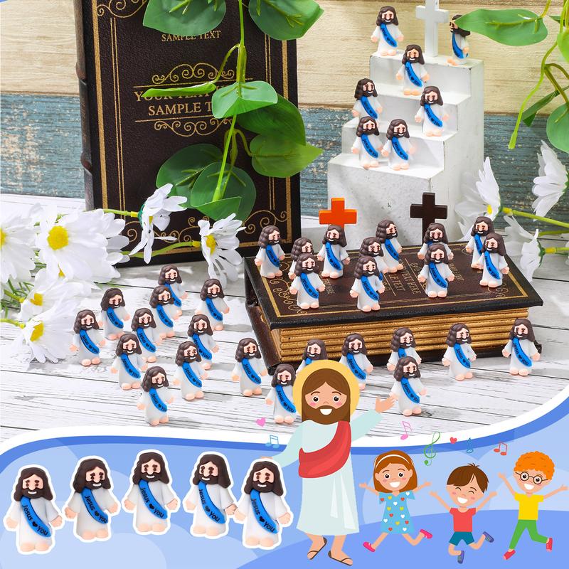 Small Christian Jesus Figurine with Inspirational Quote