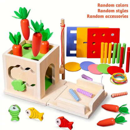 Classic Wooden Learning Toy Box for Kids