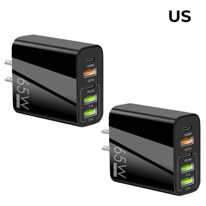 Fast 65W USB Charger Adapter - US Plug