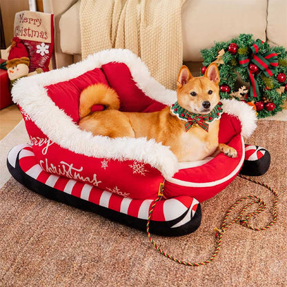Warm Plush Dog Bed for Winter Nights