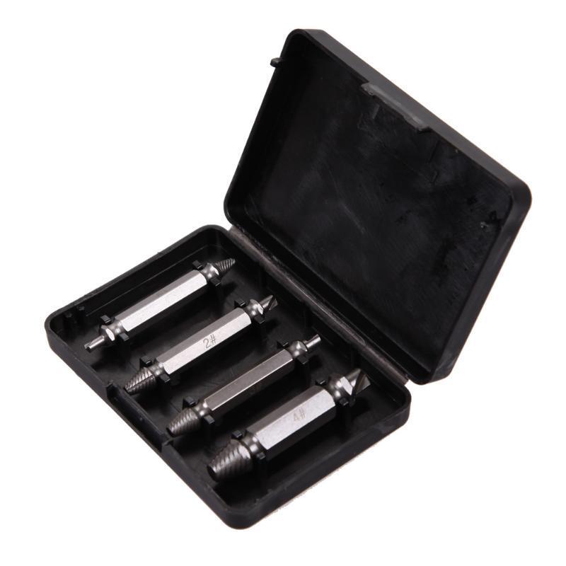 Easy Out Screw Remover 4Pc Set Double Ended Drill Bits - Fesara