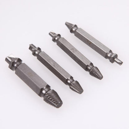 Easy Out Screw Remover 4Pc Set Double Ended Drill Bits