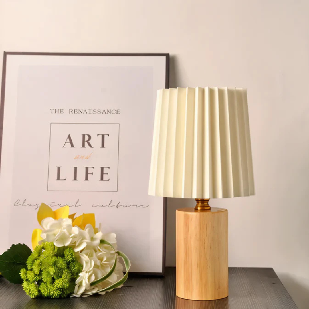 Rustic Wood LED Desk Lamp