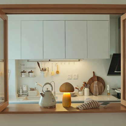 Natural Wooden Desk Light with USB Charging