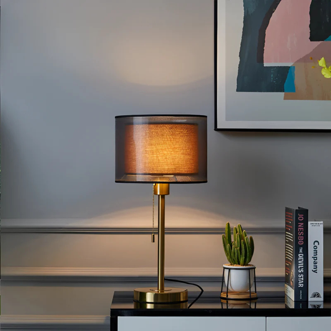 Stylish Table Lamp with Soft Dual Shade