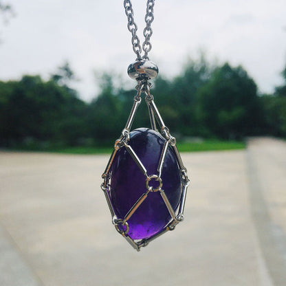 Sparkling Gemstone Crystal Pendant Necklace