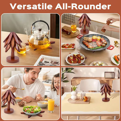 Durable Wooden Table Placemats and Coasters Set