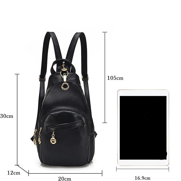 Waterproof Women's PU Leather Cross Body Sling Backpack