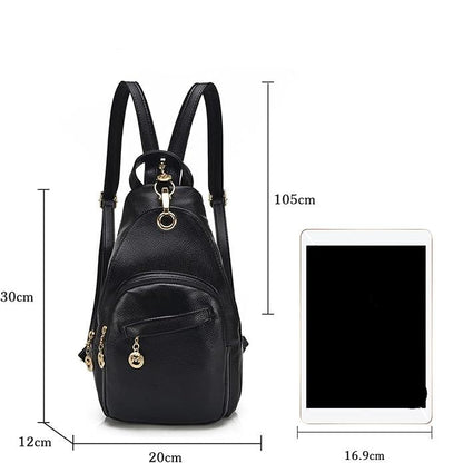 Waterproof Women's PU Leather Cross Body Sling Backpack