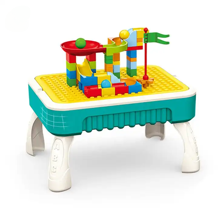 Kids Art Table with Blocks and Drawing Space