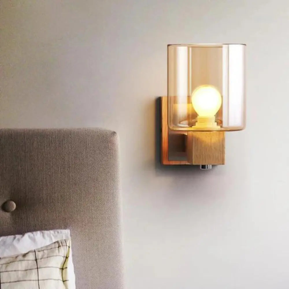 Traditional Wooden Wall Lamp with Soft Warm Lighting