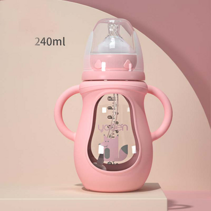 Baby Sippy Bottle with Handles - Soft Silicone & Cute Designs