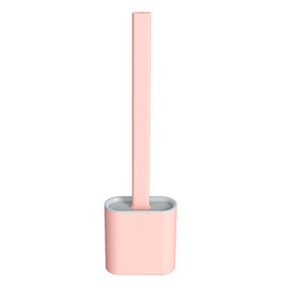 Silicone Toilet Brush Set with Long Handle and Wall Mount