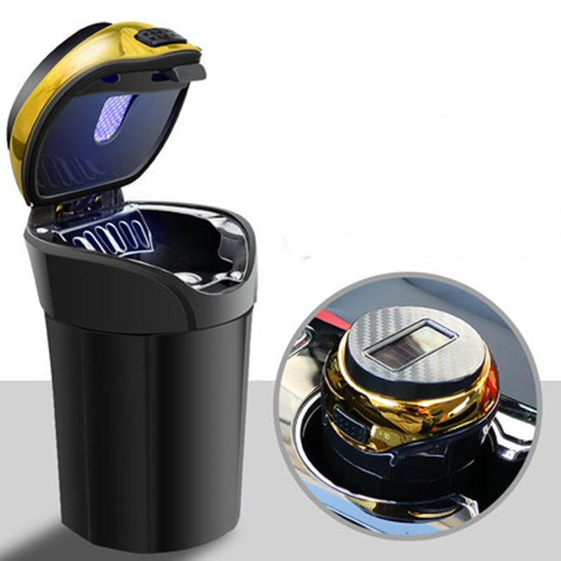 Portable Car Ashtray with LED Light and Lid