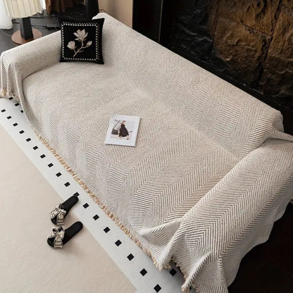 Stylish Sofa Cover with Classic Weave Design