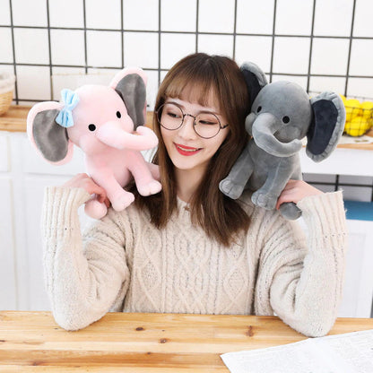 Soft Grey Cuddle Elephant Pillow for Kids