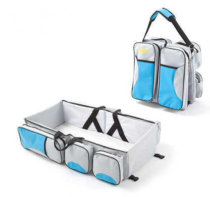 Portable Baby Travel Bed with Storage - Foldable Cot