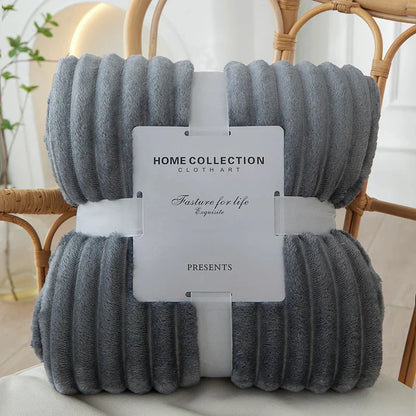 Soft Plush Striped Throw Blanket