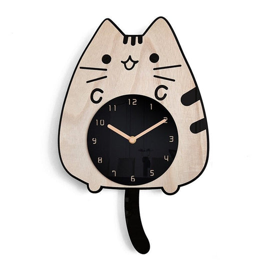Fun Feline Pendulum Wall Clock - Fesara