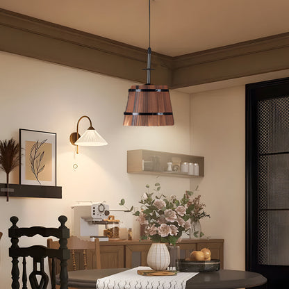 Rustic Wood Pendant Light for Home Bar Decor - Fesara