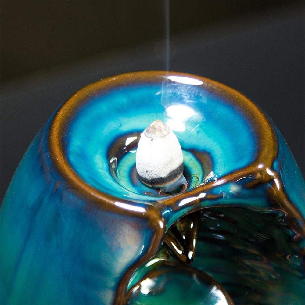 Natural Stone Waterfall Backflow Incense Burner - Fesara