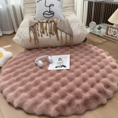 Soft Round Fleece Rug 90x90cm