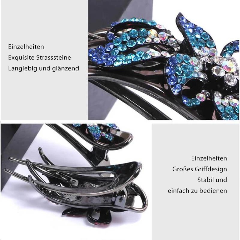 Sparkly Floral Double Hair Barrette
