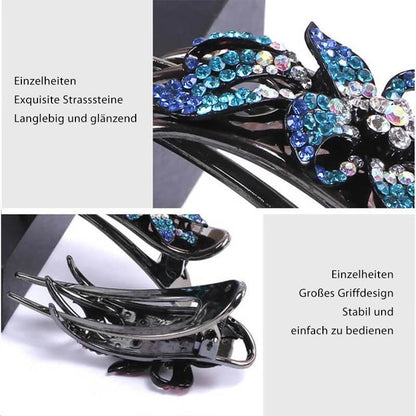 Sparkly Floral Double Hair Barrette