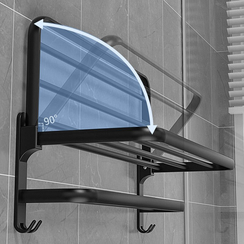 Space Saving Bathroom Folding Towel Holder Rack
