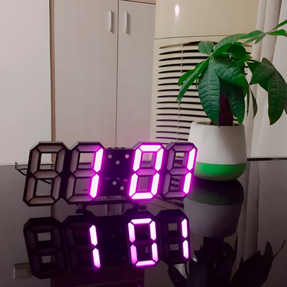 Stylish 3D LED Wall Clock – Large Digital Display