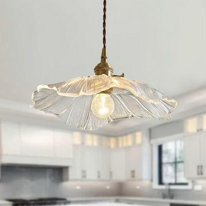 Vintage Floral Hanging Glass Lamp