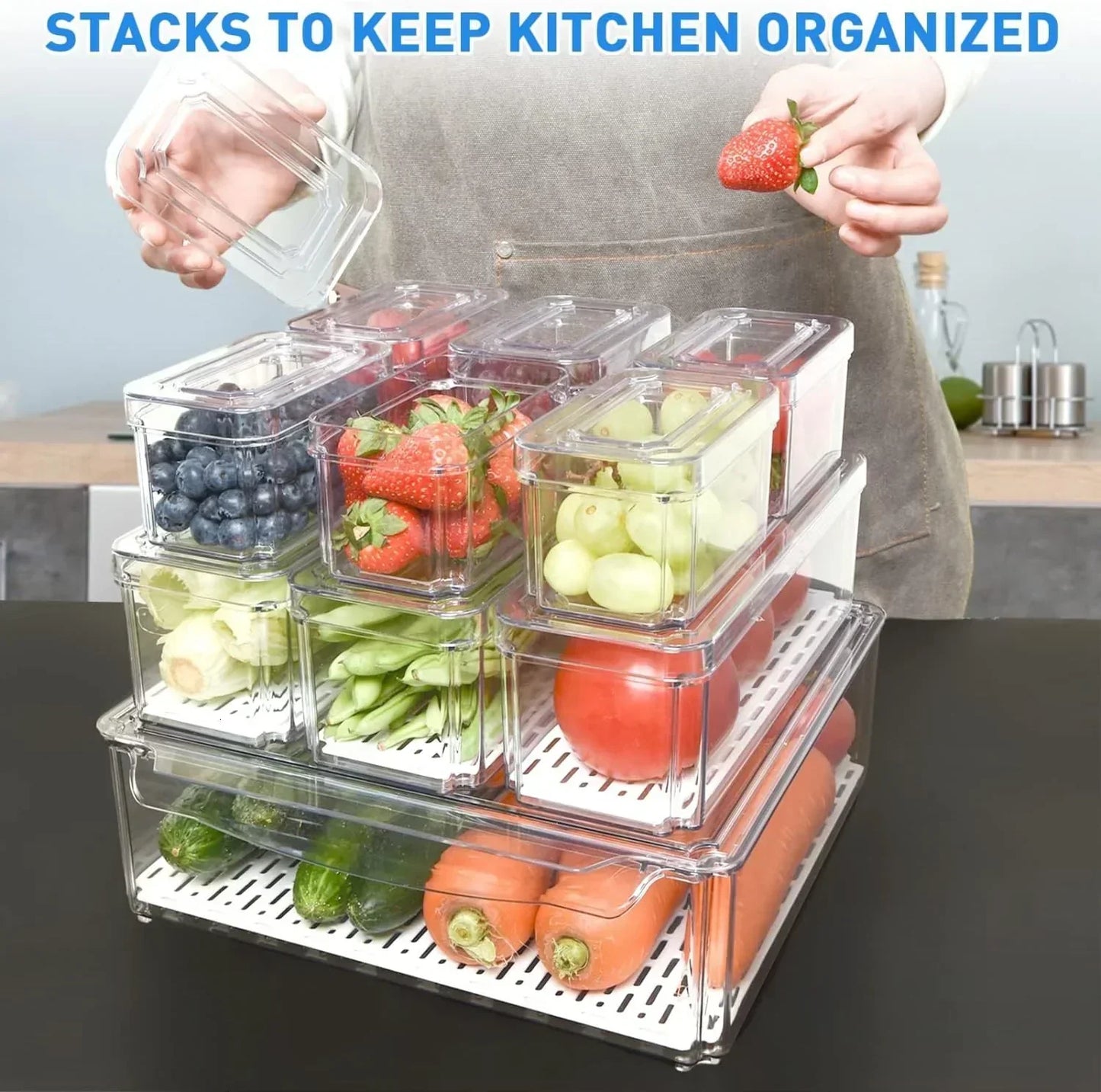 Space Saving Fridge Storage Containers Set