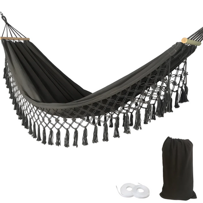 Luxury Hammock with Solid Wood Frame - Indoor Outdoor Use