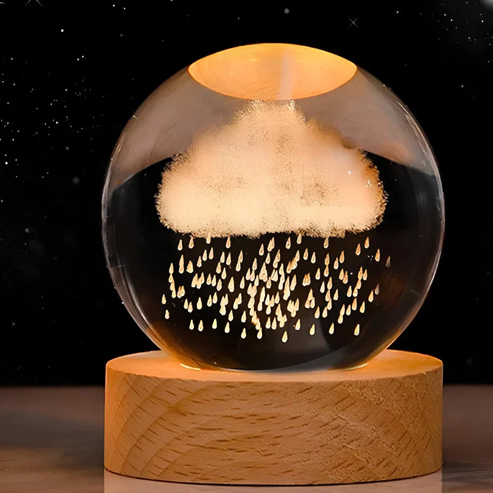 Sparkling Glass Globe Table Lamp