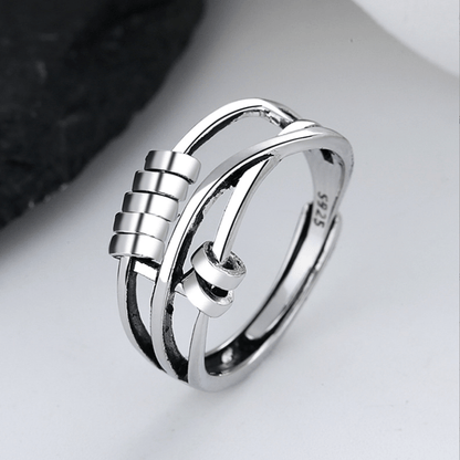 Comfort Fit Adjustable Silver Ring
