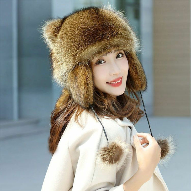Adorable Faux Fur Raccoon Family Hat