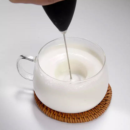 Compact Electric Milk Frother in Stainless Steel