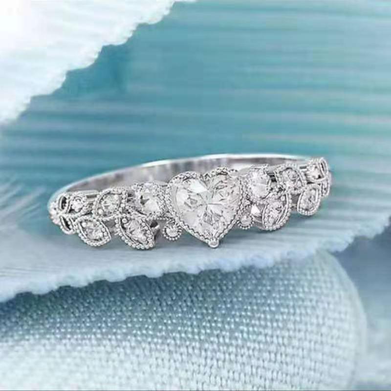 Trendy Heart Shaped Diamond Engagement Ring