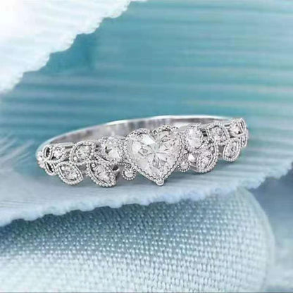Trendy Heart Shaped Diamond Engagement Ring