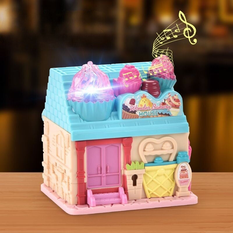Mini Dollhouse Playset with Café and Rooms for Girls